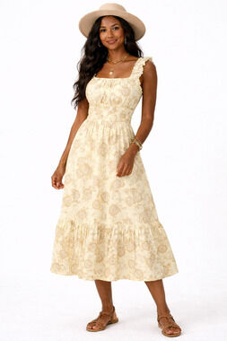 Peasant Boho Cottage Core Maxi  Dress Women’s M  By Melloday